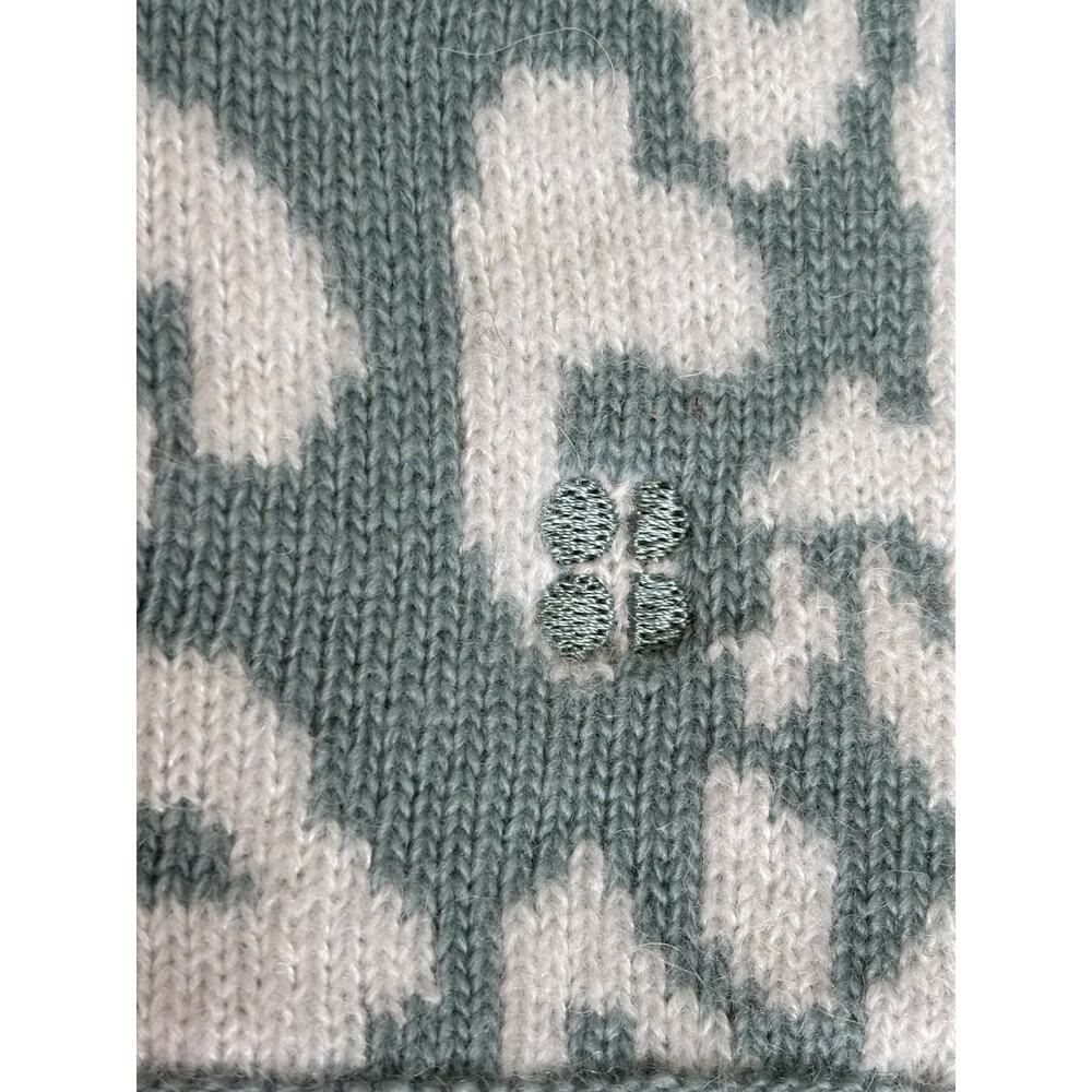 Sweaty Betty Leopard Print Blue Green‎ Winter Scarf Wool Alpaca Cozy Layer New